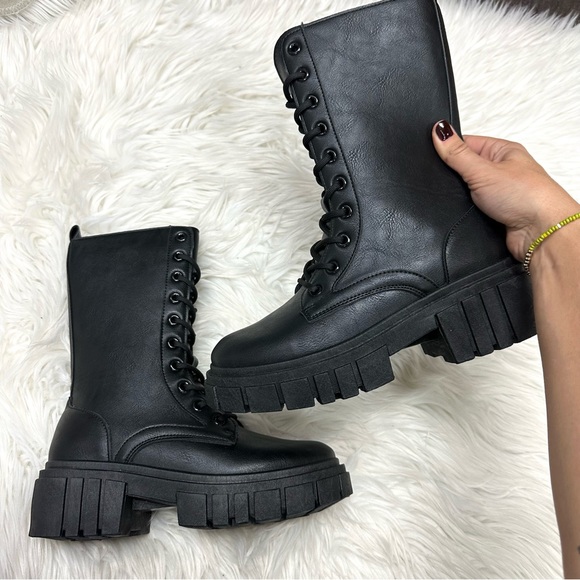 Black Qupid Lace Up Booties - Picture 5 of 6